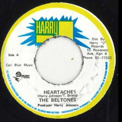 7-дюймовая пластинка BELTONES - Heartaches / Версия none Harry J 1984 Ямайка Регги, Ска и Даб