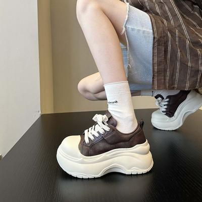 Туфли-маффины с большой головой и толстой подошвой, женские, новые популярные осень 2025, легкие и не утомляющие ноги, повседневные кеды, тренд