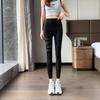 Womens Sheer Mesh Nine-Quarter Leggings High-Waisted Slim Fit Stretchy Base Layer Pants Black Coffee Grey