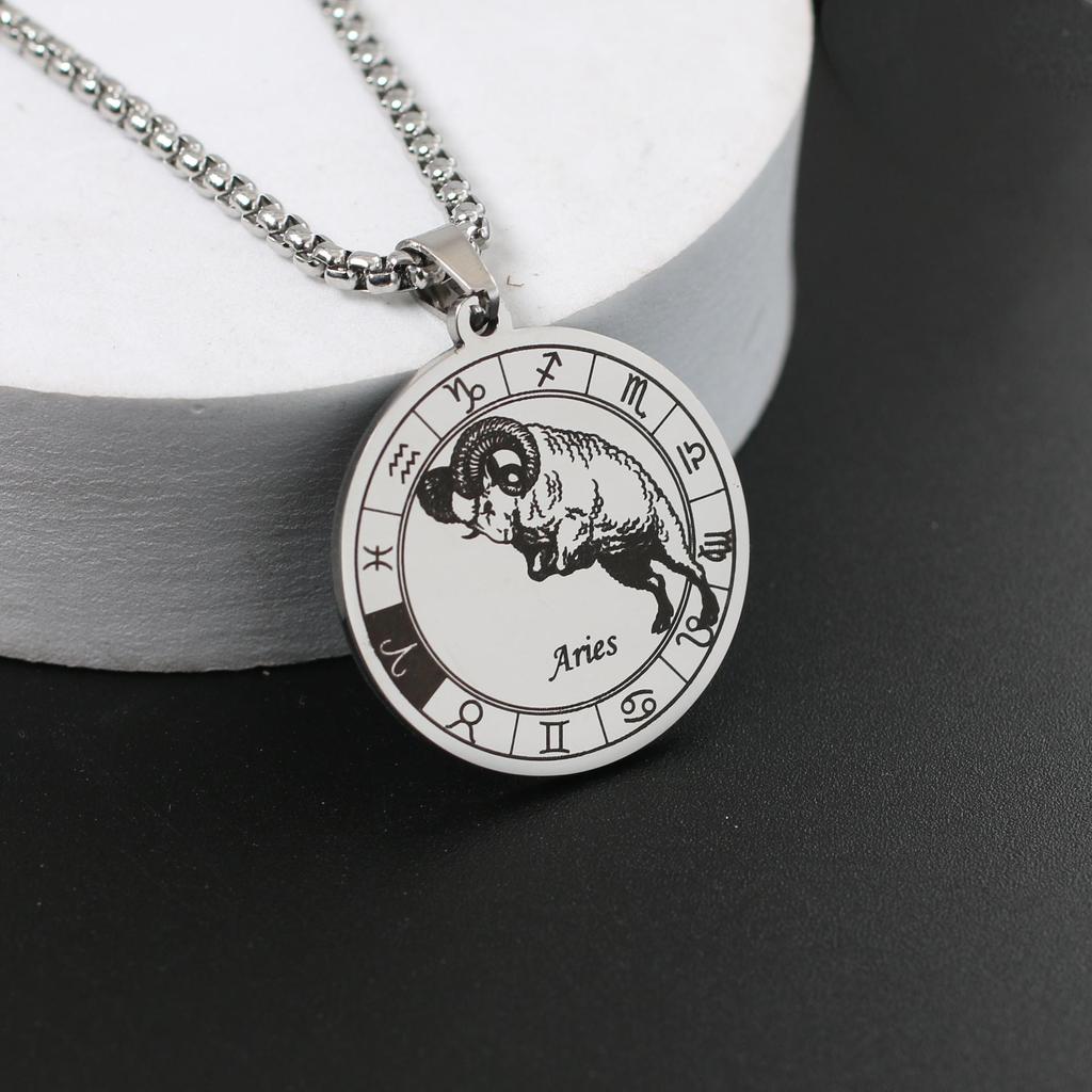 Ожерелье со знаком зодиака для мужчин и женщин лучшему другу, собачьи жетоны, подарок на день рождения, ожерелье с 12 созвездиями, кулон, ювелирное изделие для пары, подарок