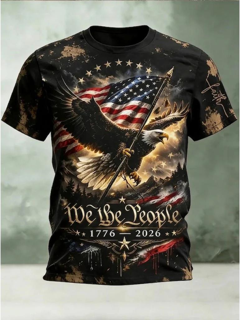 American Flag Eagle 'We Are the People' Print T-Shirt
