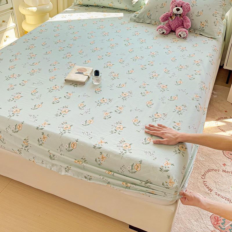 Комплект простыней на резинке из 3 предметов с красочными цветами и листьями, ботанический узор, 100% хлопок, приятный для кожи чехол для матраса, комплект постельного белья размера «queen size»