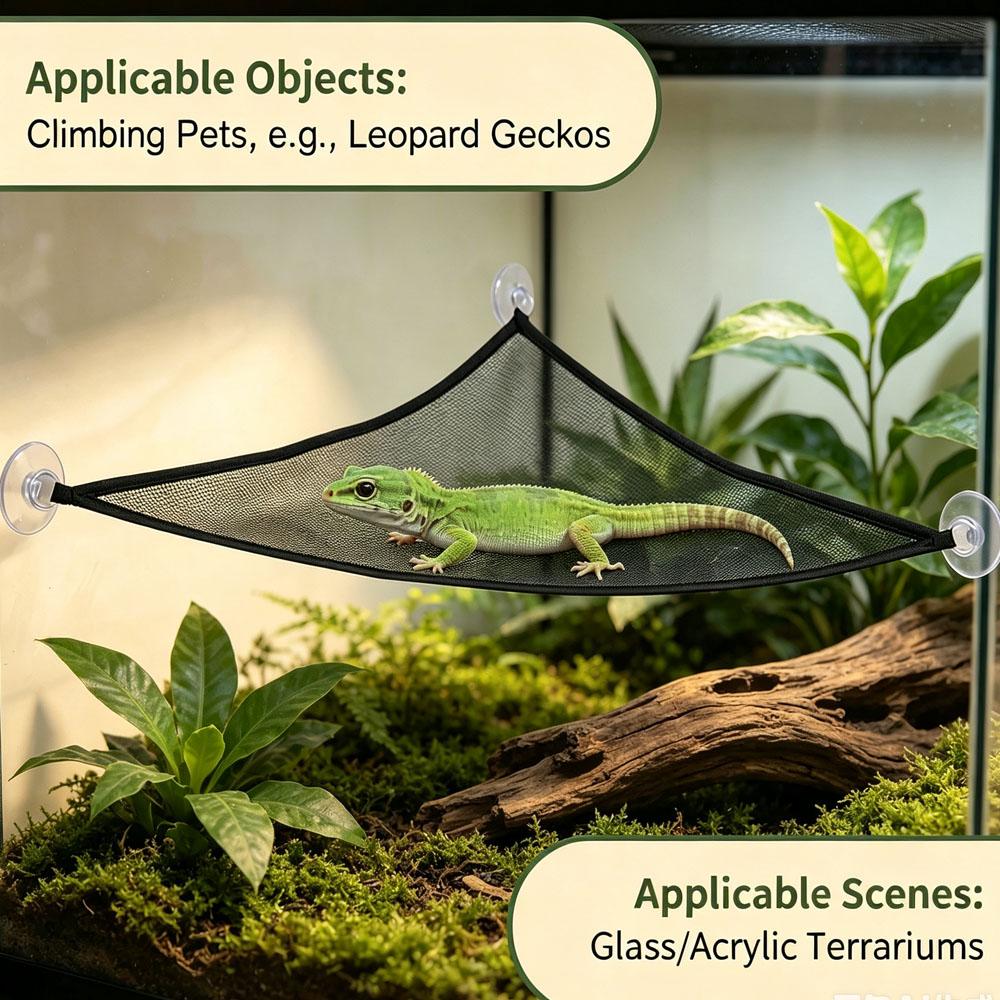 5Pcs Reptile Hammock Lounger Ladder Accessories Set for Large Small Bearded Dragons Anole Geckos Lizards Snakes Terrariums Decor