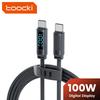 Toocki Silicone USB C Cable PD 100W LED Dsiplay Fast Charging Type C To Type C Cable for Macbook iPhone 18 Samsung S26 Data Wire