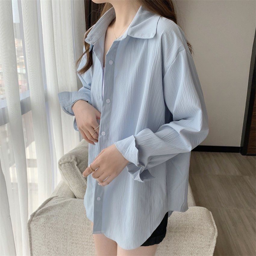 Модное пальто-рубашка во французском стиле с длинным рукавом для женщин