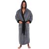 Men's Winter Lengthened Plush Shawl Bathrobe Home Clothes Long Sleeved Robe Coat