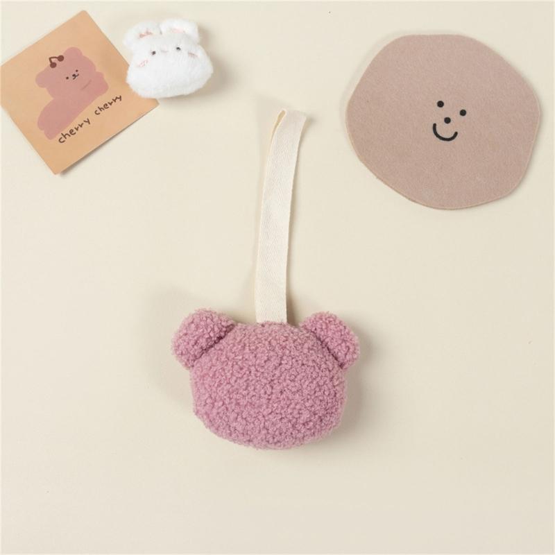 Baby Pacifier Holder with Bear Pendant Newborn Pacifier Clip Plush Teether Pendant Safe & Durable Pacifier Pendant Decor