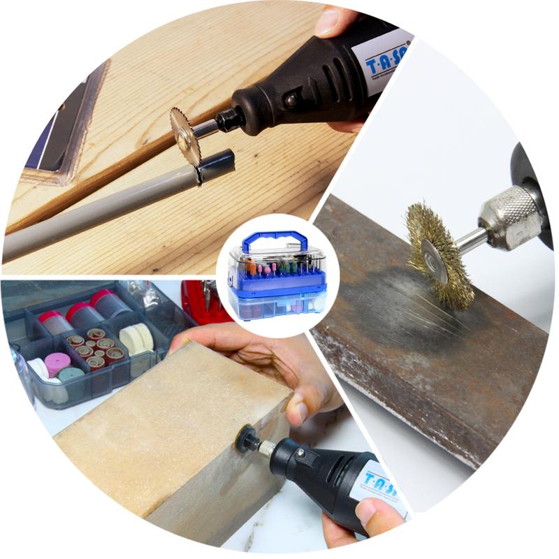 TASP 310pcs Rotary Tool Accessory Kit with 3.2mm Shank for Dremel Mini Drills, Grinding Cutting Sanding Engraving Drilling