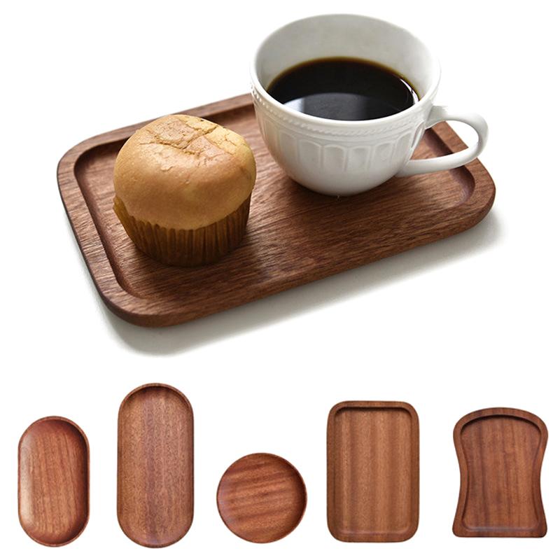 Wooden Tray Ins Style Small Wooden Tray Rectangular Dinner Plate Cake Bread Coffee Tea Set Solid Wood Plate Tray