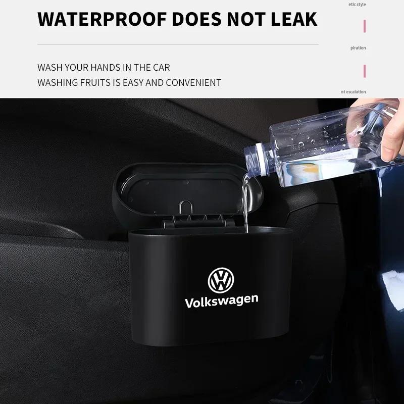 PET1 For VOLKSWAGEN VW 2025 Hot Car Trash Can Storage Box Vehicle Multifunctional Garbage Dust Case For Volkswagen VW Golf 4 R Rline