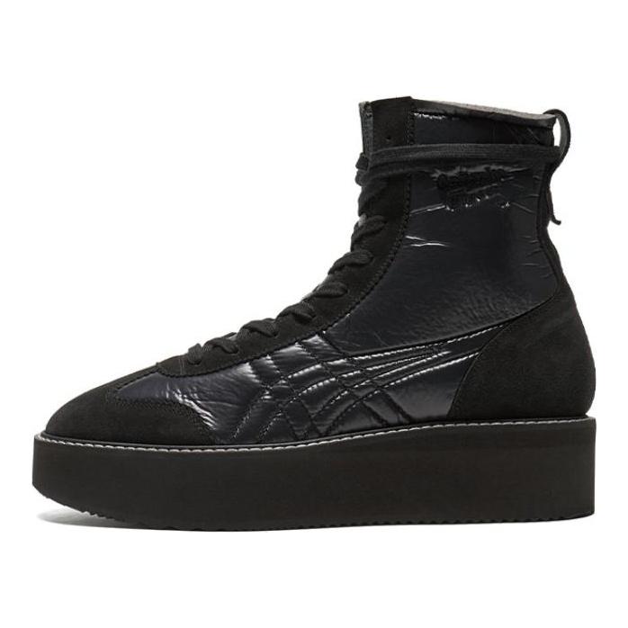 ONITSUKA TIGER Делегирование Чанк Обувь для скейтборда Унисекс Высокий верх Черные кроссовки 1183C117-001