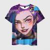 Футболка с рисунком аниме Arcane League Jinx Graphic 3D Printed для мужчин и женщин с коротким рукавом и круглым вырезом, повседневная верхняя одежда в стиле Харадзюку
