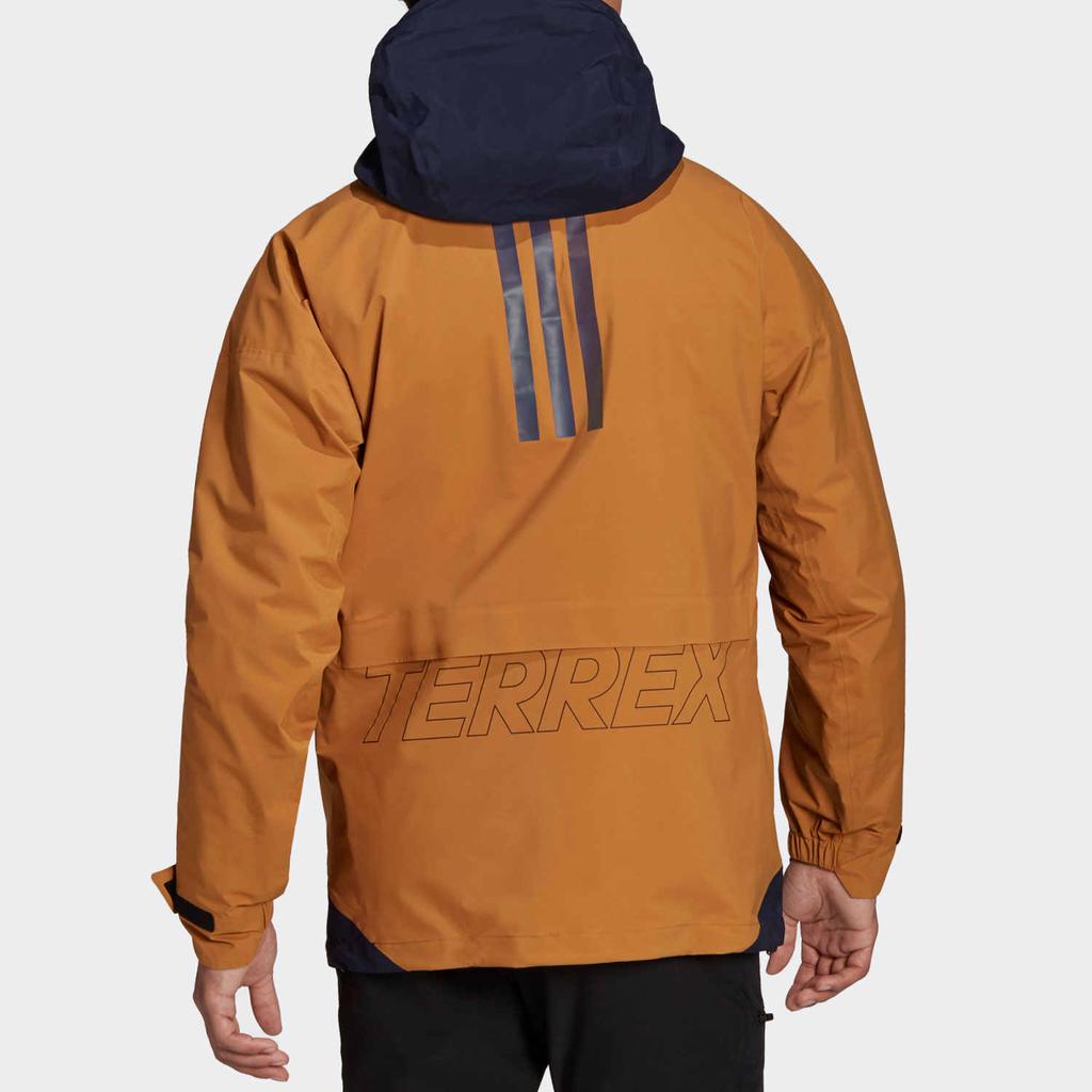 Adidas Waterproof Windproof Breathable Outdoor Sports Hooded Jacket Men Jackets Wheat-Brown GU0947