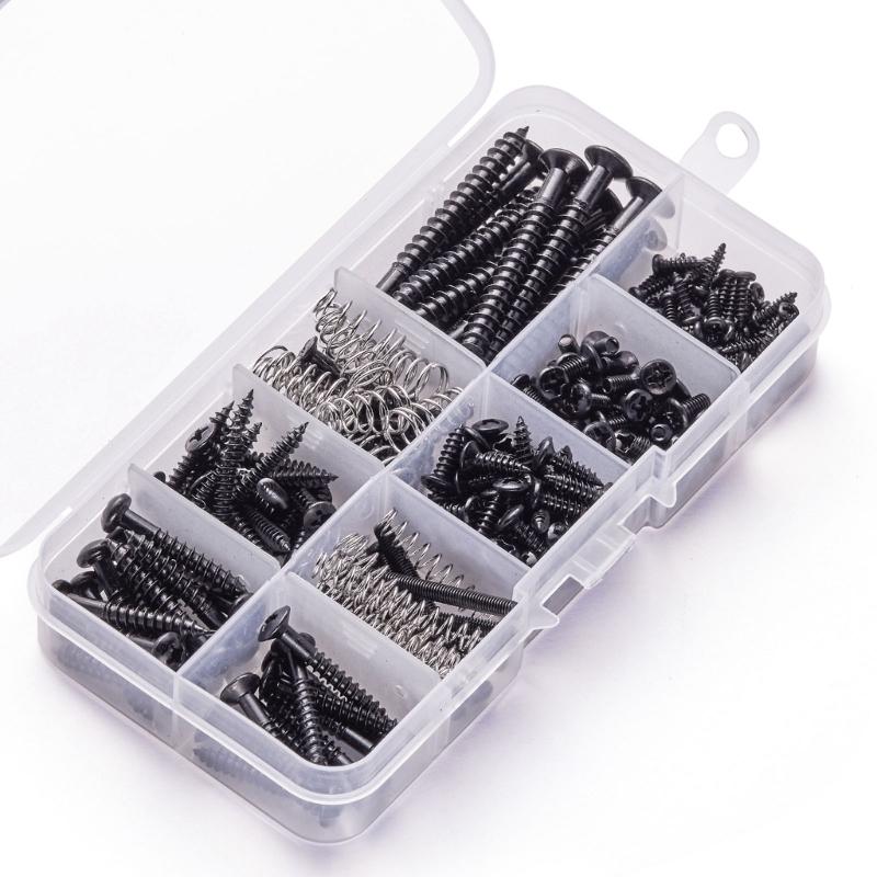 Guitar Parts Kits for Neck Plate Pickguard and Strap End Pins Guitar DIY Screws