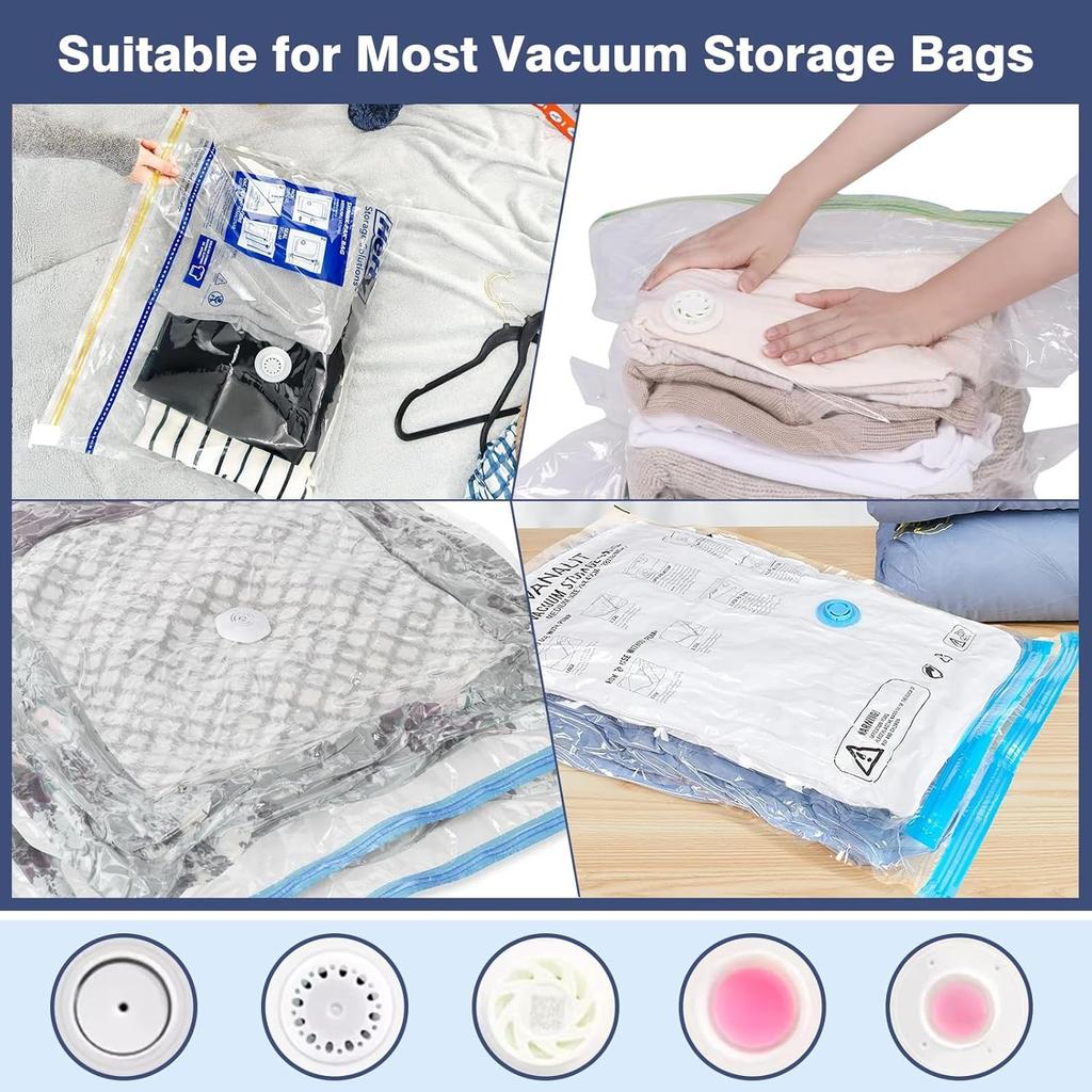 Беспроводной электрический насос с зарядкой через USB Type-C для вакуумных пакетов для хранения, 1500 мАч вакуумный насос для пакетов для хранения, портативная вакуумная дорожная сумка