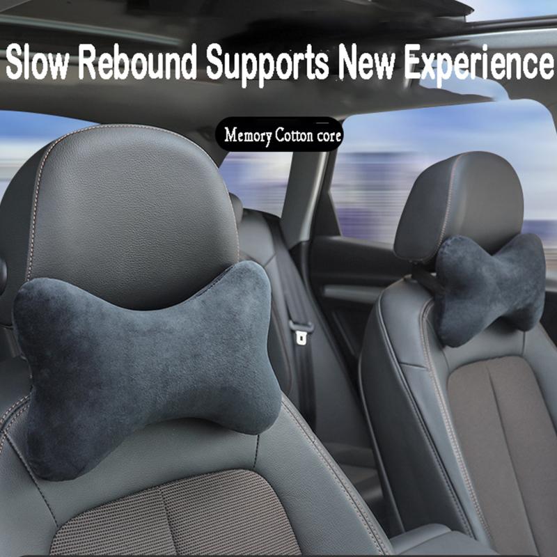 Car Neck Pillows Both Side Front Headrest For Head Pain Relief Filled Memory Cotton Universal Cars Pillow Auto Interior Supplies
