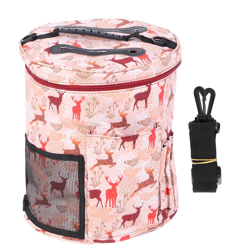 Knitting Storage Bag Portable Crochet Hook Needle Sewing Tool Accessories Case(Large Barrel)