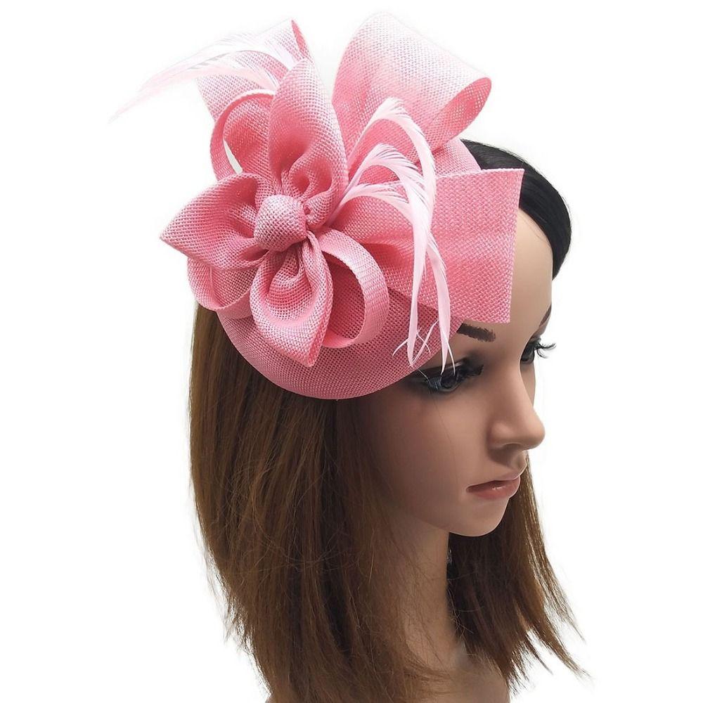 Solid Color Bride Headband Hepburn Style Wedding Headdress Fascinator Headpiece Wedding Party