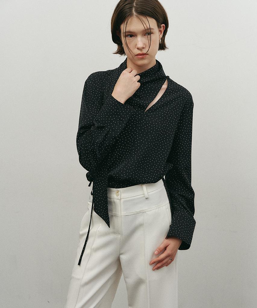 MAKE A TOAST Straight Pintuck Pants Ivory Mbefpa009Iv