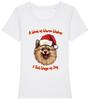 Womens POMERANIAN Christmas T-Shirt Santa Hat Dog Woof Wishes Stocking Filler