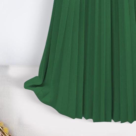 Women Pleated Skirt Elastic High Waist A-Line Long Skirt Solid Color Comfortable Fabric Versatile Skirt Daily Wear