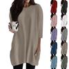 Women's Casual 3/4 Sleeve Shirts Fashion Print Tunic Tops With Pockets