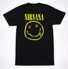 Желтая футболка с логотипом Nirvana 'Smiley Face' Графический дизайн Гранж Рок-группа