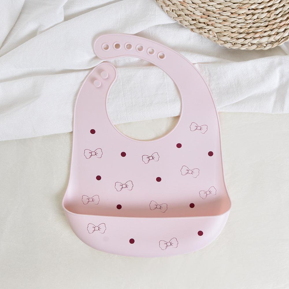 with Food Catcher Silicone Baby Bibs Soft Teething Drooling Bib For Girls Boys Toddlers