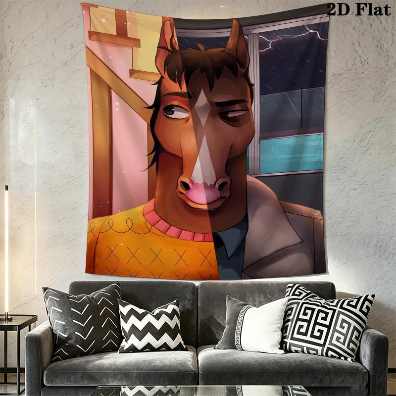 BoJack Horseman Wall Tapestry Aesthetic Wall Hanging Printed Fabric Blanket Decorative Tapestries for Bedroom Living Room Home Decor