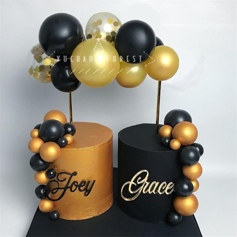 5-дюймовый латексный воздушный шар, топпер для торта, набор металлических шаров-конфетти для дня рождения, детского душа, свадебной вечеринки, украшения, принадлежности для самостоятельного изготовления