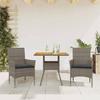 VidaXL Garden Dining Set and Cushions 3 Pcs Grey Rattan Acacia 3278713