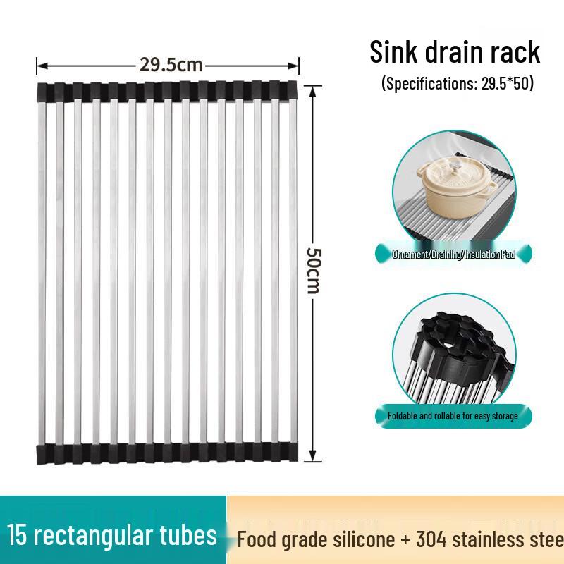 Foldable Silicone Roll-Up Dish Drying Rack