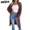 Women's Vintage Casual Solid Color Loose Autumn Winter Long Sleeve Lapel Jackets & All-in-one Long Cardigan Sweater Coats