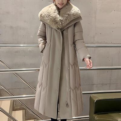 Модные зимние куртки больших размеров L-7XL для женщин, длинные парки с капюшоном и большим воротником из искусственного меха, свободные, толстые, теплые пальто, повседневные женские пальто с поясом