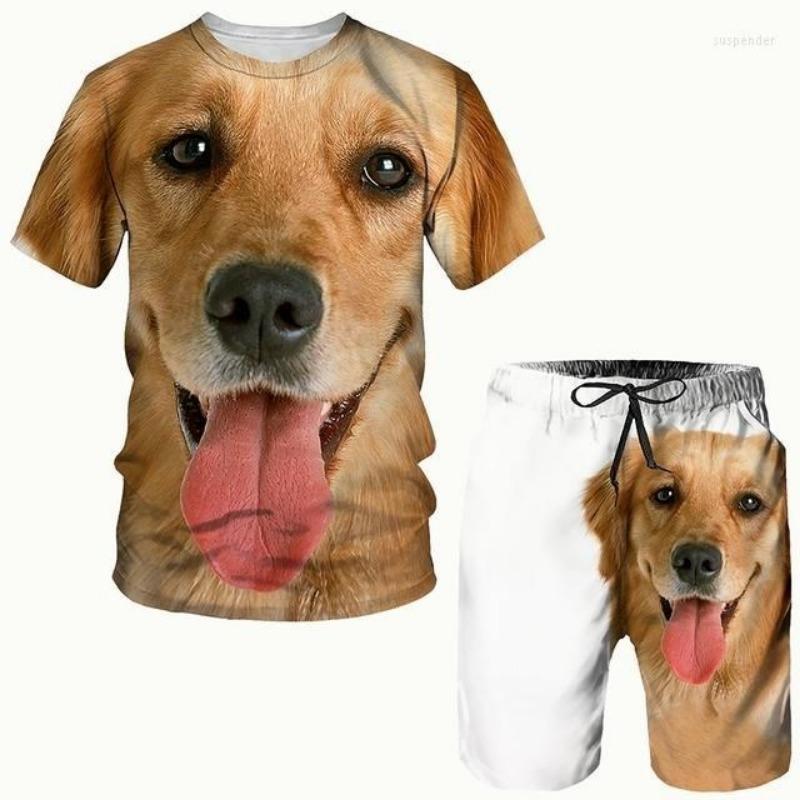 New Men's Pet Dog Suit 3D Printed Men T-shirt Shorts Set Sportswear Tracksuit Summer O Neck Short Sleeve Cool Clothing Suit