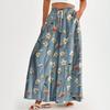 Women's Pocket High-waisted Wide-leg Pants Floral Print Casual Pants