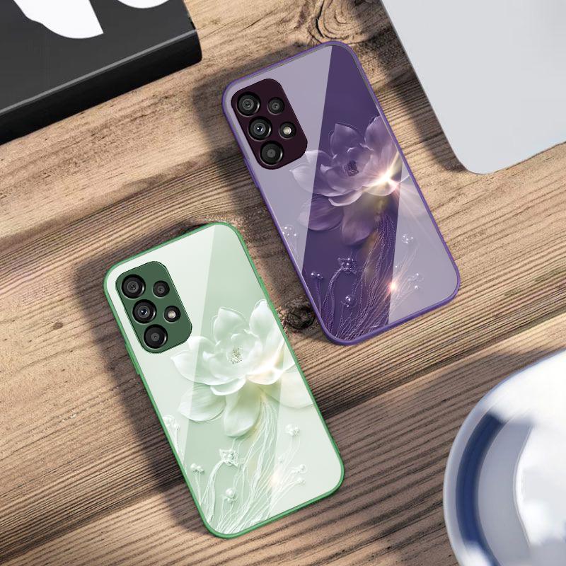 Туманные и нежные цветы Для Samsung S25 S25 Edge S25Ultra S8 9 S10 20 U ltra S21 Pro 22 Plus S23 FE S24 Ultra Стеклянный чехол для телефона