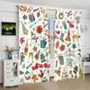 2 Pieces - Christmas Print Curtains - Polyester Material - Bedroom, Living Room, Study Private Curtains - Customizable Patterns