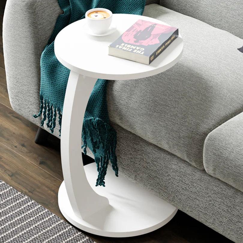 Кофейный столик на колесиках C, Мобильный передвижной диванный чайный столик для гостиной и спальни, Орех (E1 Эко Безопасный)