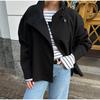 2025 Autumn Jackets Women Casual Loose Stand Neck Long Sleeve Single Breast Short Jacket Fashion Solid Lady Warm Outwear