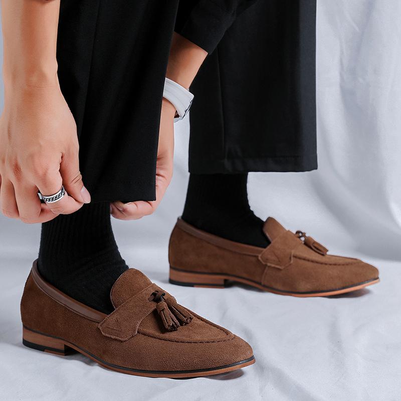 Модные мужские мокасины в деловом стиле, классические и модные, для джентльменов, для официальных вечеринок, для взрослых, для офиса, больших размеров, из матовой кожи