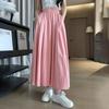 2025 Новая летняя юбка с высокой талией, женская юбка-зонтик А-силуэта, длинная плиссированная юбка, абрикосовая юбка Yamamoto