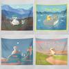 Cartoon Duck Decorative Tapestry Home Wall Living Room Office Decorative Tapestry