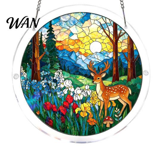 Unique Acrylic Puzzle Pieces Jigsaw Suncatcher Stained Glass Window Hanging Ornament DIY Puzzles Sun Catcher Panel for Home Decor Gifts Mom
