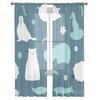 Animals Cartoon Design Tulle Sheer Curtains for Living Room the Room Bedroom Kitchen Decoration Voile Organza Curtains