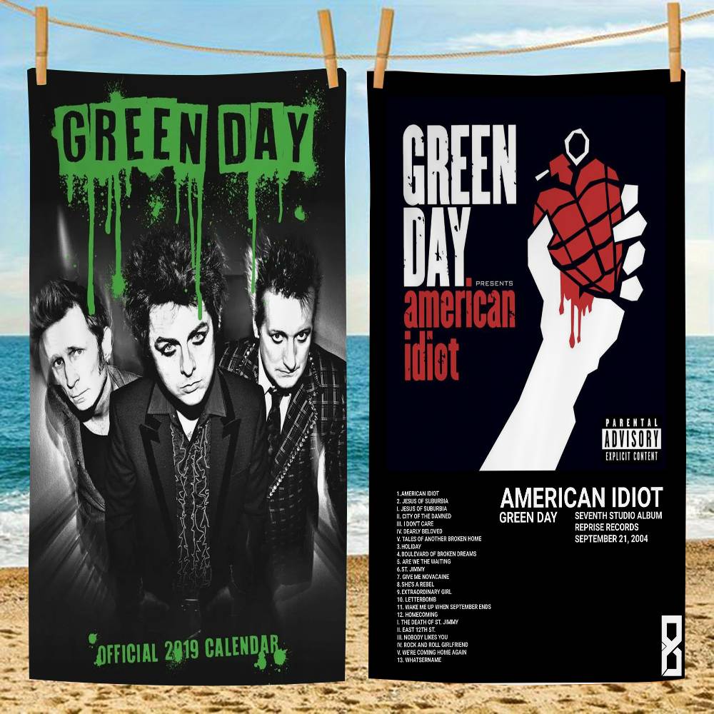 G-Green D-Day American Idiot Микрофибра Печатное Пляжное Полотенце Альпинизм Йога Пляж Плавание Бег Впитывающее Мягкое Полотенце