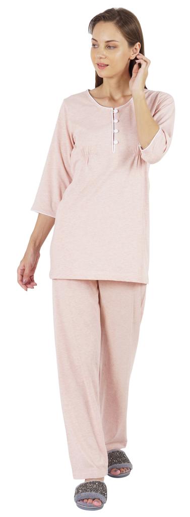 Inkmeso Solid Nightwear Set W  Pyjama For Women Cotton Nightwear 2 Pcs