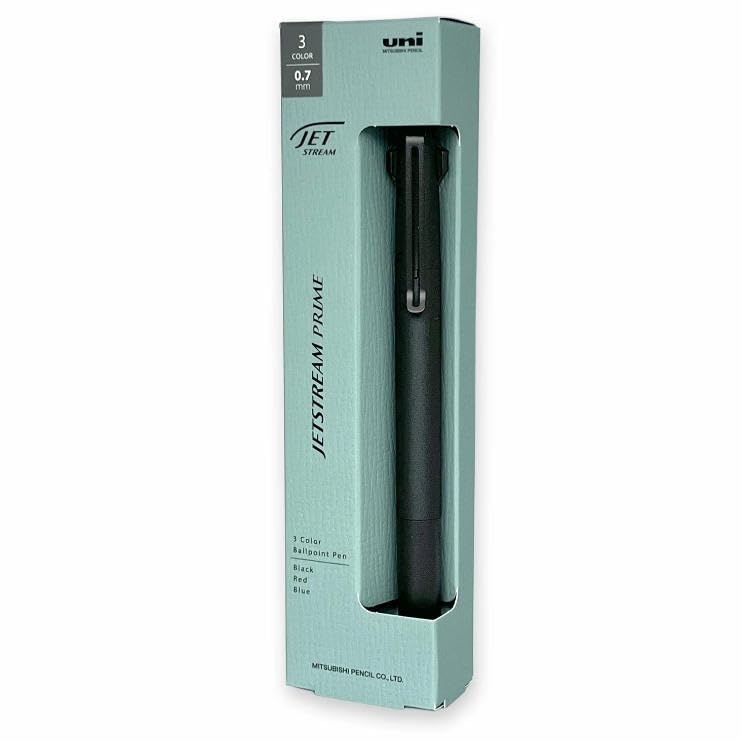 Mitsubishi Pencil Шариковая ручка Uni Jetstream Prime Black SXE 3350007 BK, 3 цвета (Черный, красный, синий) 0.7mm