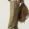 Мужские брюки-карго свободного кроя, однотонные, винтажный стиль, уличный стиль, широкие прямые брюки с несколькими карманами, уличные брюки для путешествий на открытом воздухе