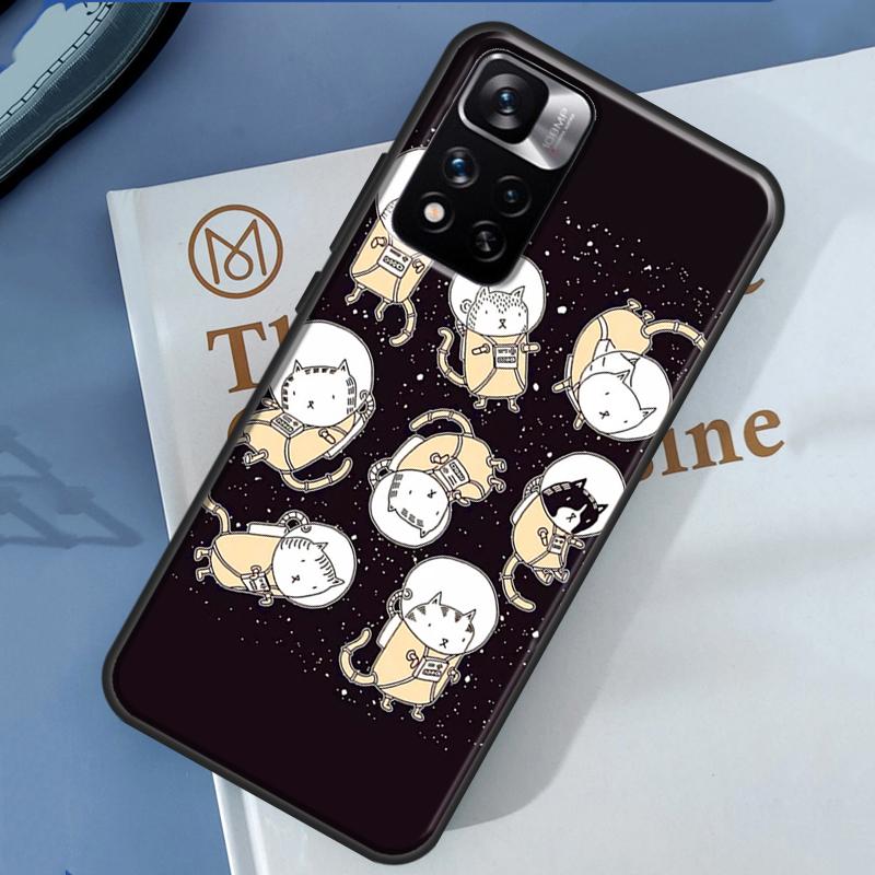 Чехол с котами в космосе для Xiaomi Redmi Note 14 13 Pro 12 11 9 10 9S 10S 11S 12S Redmi 13C 10C 12C 14C
